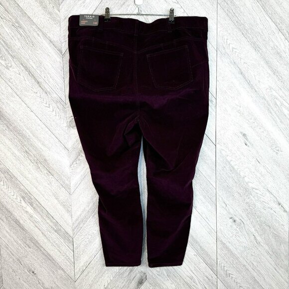 Torrid Pants Womens Plus Size 24R Bombshell Skinny Corduroy Plum Purple NWT NEW - Picture 3 of 6